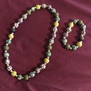 Viva bead necklace and bracelet